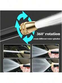 Pressure Regulator High Pressure Car Wash Water Gun, Handheld Trigger Style Home Cleaning Water Gun, Fits Hose With Adjustable Water Spray Modes, Dual-Use Durable Car Wash Tool For Vehicle, Yard, Balcony Cleaning And Watering - Black - View 4