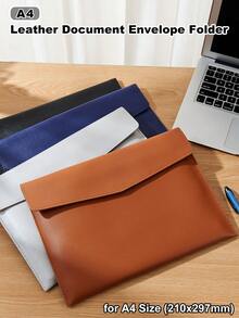 1PC A4 PU Document Folder,Durable Waterproof Magnetic Closure,Perfect Office Organizer For Students And Teachers,Ideal For Filing Papers,Reports,Certificates,And Important Documents,Portable Lightweight With Secure Snap,Back To School Must-Haves,Styl - Single Piece - View 5