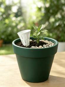1pc White Home Plant Breathable Fertilizer Insertion Tube Set, Loosen Soil Prevent Root Rot Long-Term Fertilization, Practical Gardening Tool For Flower Beginners And Slouchy Gardeners, Creative Small Gift For Plant Lovers - Plug-in - View 3