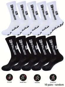 5 pares/10 pares de calcetines de fútbol con suela de goma antideslizante para hombres, calcetines deportivos, set de 2 piezas/4 piezas/6 piezas/8 piezas/10 piezas/20 piezas/30 piezas - Multicolor - Ver 8