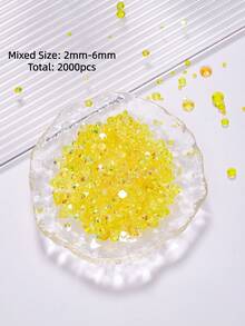 2mm-6mm Tamaño Mixto 2000 piezas/Paquete Strass de Resina Redondo con Parte Plana, Gemas de Color Caramelo Transparente AB con Brillo, Pegatinas de Diamante DIY, Cuentas Adhesivas para Ropa, Bolsas, Zapatos, Tazas, Botellas, Vasos de Agua, Teléfonos, Accesorios DIY - Color mixto 020 - Ver 23