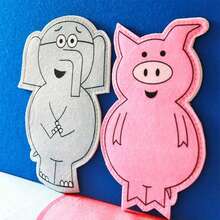 Quixorblex 4pcs Large Felt Hand Puppets, Elephant Hand Puppet, Pig Hand Puppet, Felt Storytelling Props, Montessori Teacher Supplies, Classroom Learning Teaching Aids, Interactive Role Play, Home Learning, Party Decoration - Multicolor - View 3