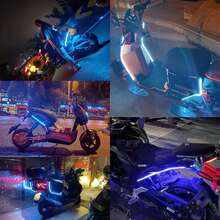 2 luces LED de señalización para motocicleta, luces de circulación diurna, tiras decorativas impermeables, luces de freno secuenciales - Versión básica - Ver 4