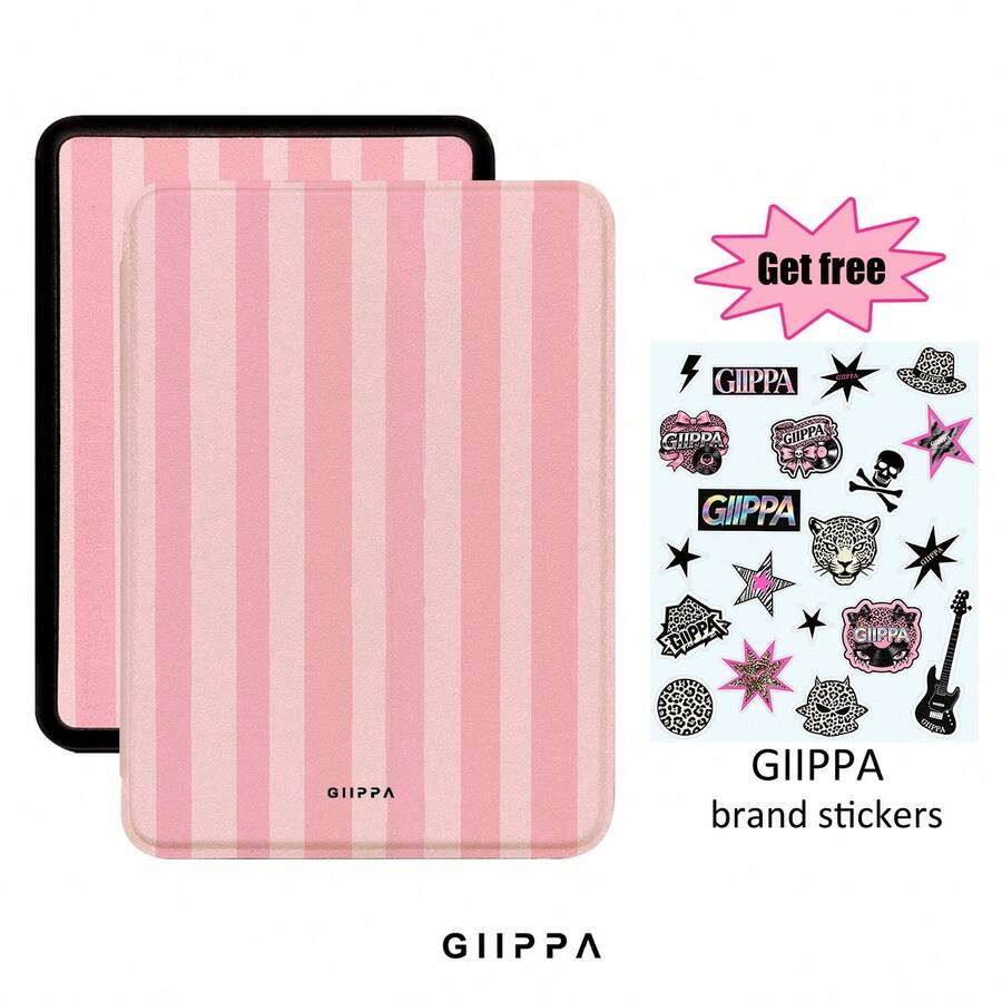 GIIPPA 1件粉色條紋Kindle保護殼附手提帶,適合書迷的情人節/聖誕節禮物,自動喚醒/睡眠保護電子閱讀器保護套,相容Kindle Paperwhite 5/6/7/10/11/12代、Kindle Colorsoft 1代、Basic Kindle 8/10/11代所有Kids與Signature版本 - 多色14 - 查看 1