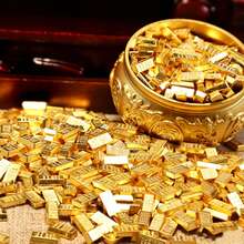 100/50pcs Mini Gold Bars, Simulated Gold Bars, Pirate Theme Party Decor, Halloween Party Decor, Feng Shui Wealth Decor, Home Office Lucky Charm, Perfect Holiday Gift - Multicolor - View 5