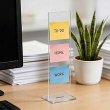 1pc Detachable High-Definition Transparent Acrylic Vertical Memo Board, Desktop Sticky Note & To-Do List Storage Stand, Minimalist Office Desk Schedule Organizer Accessory, Home Office Universal Desktop Task Planning Organizer Decorative Display - A - View 1