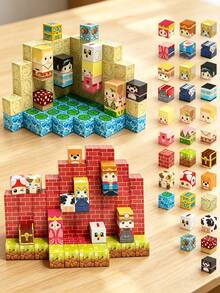Magnetic Building Blocks DIY Stacking Toy, Magnetic Construction Toy STEM Learning Brick Set, Beach Theme, Learn To Build, Inspire Imagination, Suitable As Back To School Gift, Birthday Gift Or Decoration, For Boys And Girls Aged 3 And Up - Multicolor - View 2