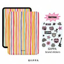 GIIPPA 1件彩色條紋Kindle保護殼附手提帶，適合書迷的情人節/聖誕節禮物，自動喚醒/睡眠電子閱讀器保護套，相容Kindle Paperwhite 5/6/7/10/11/12代、Kindle Colorsoft 1代、Basic Kindle 8/10/11代所有兒童版與Signature版 - 多色12 - 查看 1