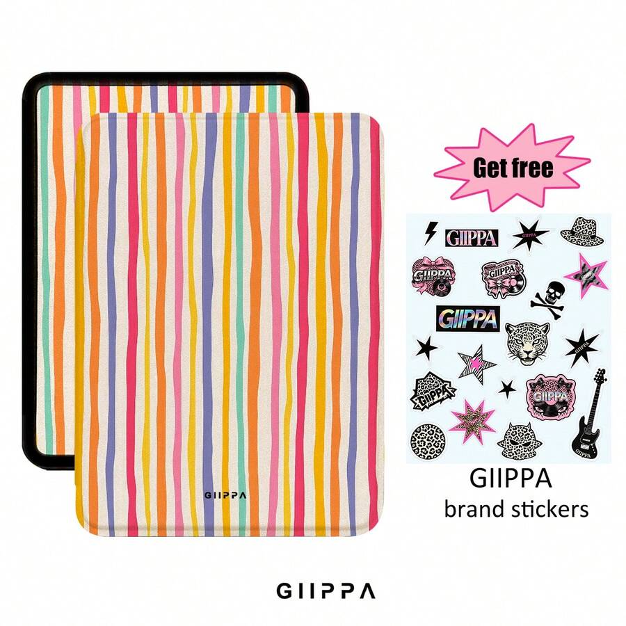 GIIPPA 1件彩色條紋Kindle保護殼附手提帶,適合書迷的情人節/聖誕節禮物,自動喚醒/睡眠電子閱讀器保護套,相容Kindle Paperwhite 5/6/7/10/11/12代、Kindle Colorsoft 1代、Basic Kindle 8/10/11代所有兒童版與Signature版 - 多色12 - 查看 1