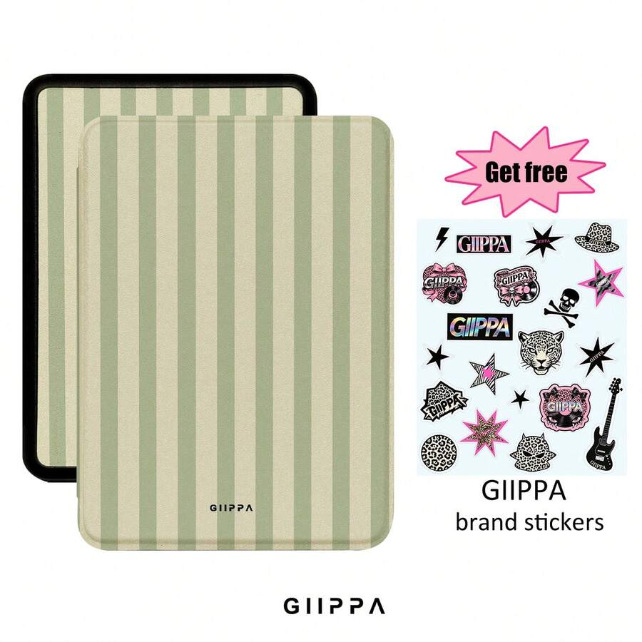 GIIPPA 1件綠色條紋Kindle保護殼附手提帶,適合書迷的情人節/聖誕節禮物,自動喚醒/睡眠電子閱讀器保護套,相容Kindle Paperwhite 5/6/7/10/11/12代、Kindle Colorsoft 1代、Basic Kindle 8/10/11代所有兒童版與Signature版 - 多色13 - 查看 1