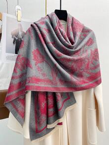 FADZOYLE 1件花卉圖案披肩圍巾 Pashmina 披肩女款中性款 冬秋保暖柔軟 外套搭配 日常使用 優雅正式 晚宴禮物配件 - 圍巾 - 查看 19