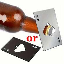 1件裝 Ace Of Spades 不鏽鋼開瓶器，多功能開瓶工具，適用於餐廳、廚房、家庭聚會、酒吧、飯店、派對，開瓶器配件，廚房配件 - 黑與白 - 查看 12