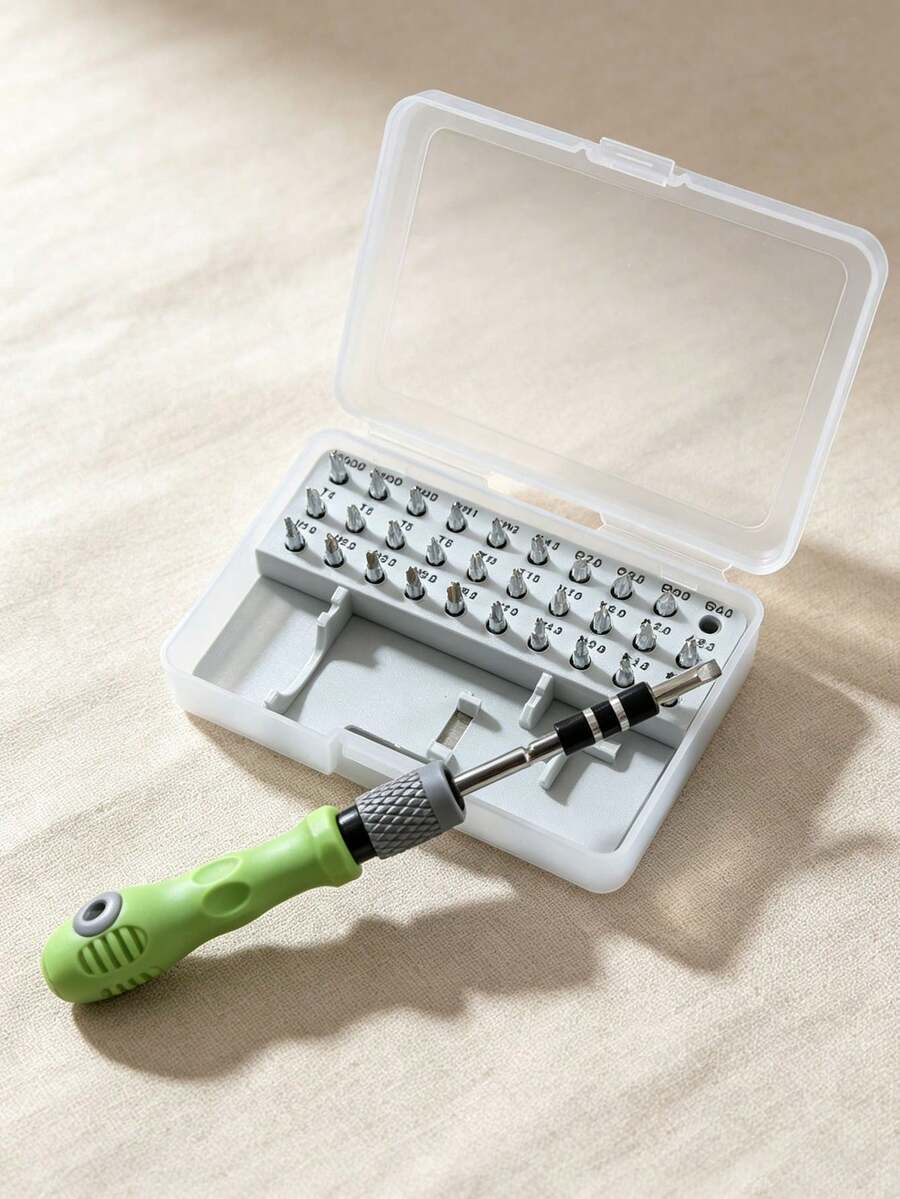 32pcs Precision Screwdriver Set, Covers Flat, Torx, Hex And Other Common Models, Small Home Appliances, Bit Holder Slot Design Prevents Loss, Compact And Portable, Suitable For Home Appliance Repair And Emergency Use, Essential Hardware Repair Tool, High Cost-Performance