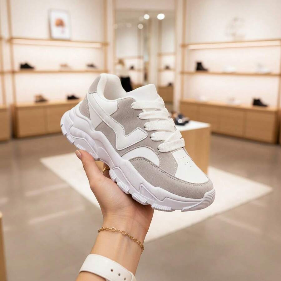 Unisex Casual Sports Sneakers Women's Skate Shoes - 拖拉機*灰色 - 查看 1