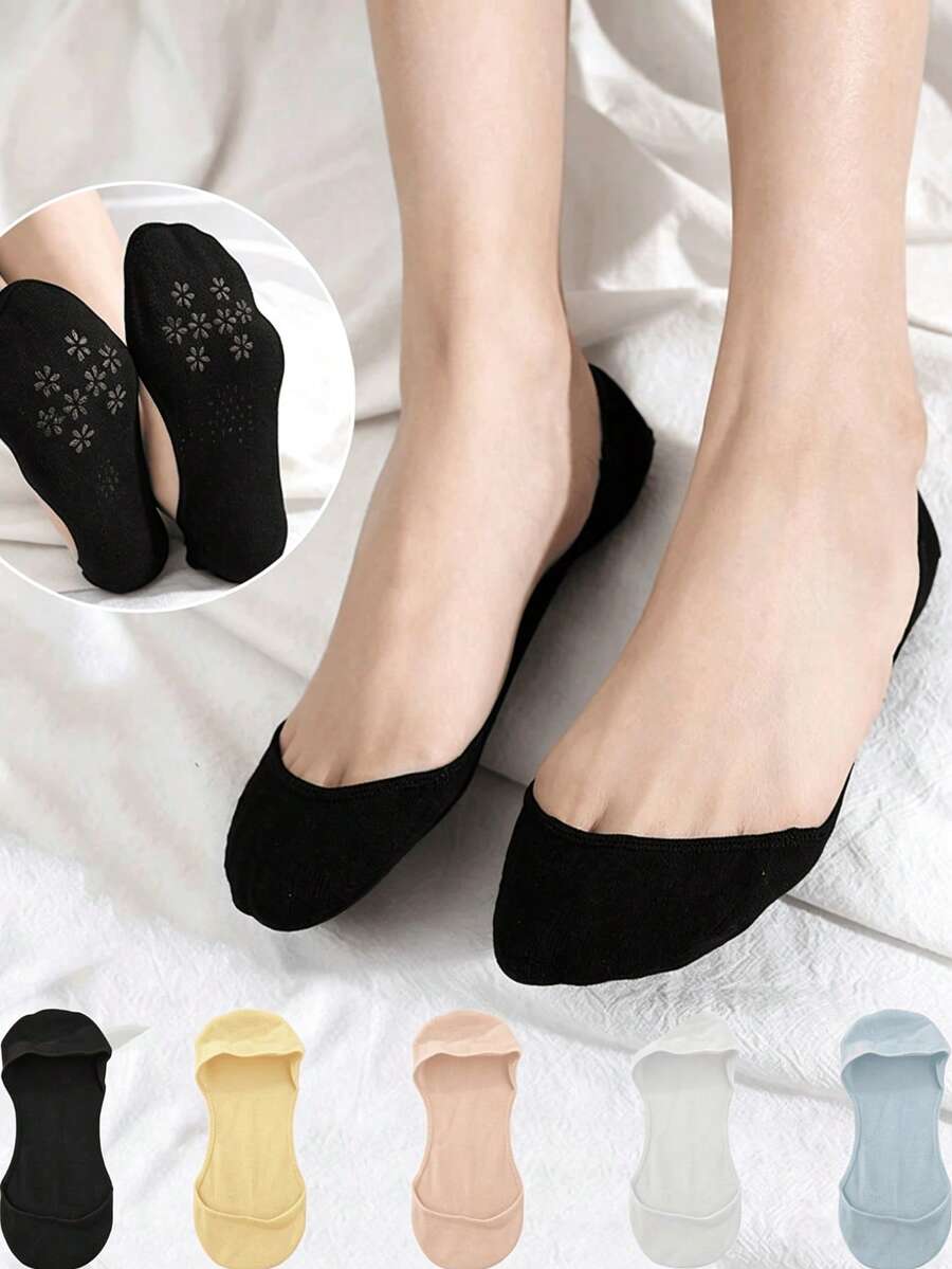 Women's Ultra-Invisible Thin Silicone Non-Slip Low-Cut Solid Color Socks, Suitable For Summer Pairing With High Heels And Loafers - Multicolor - View 1