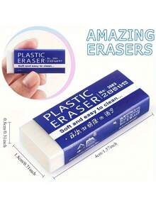 6/12pcs White Erasers, Large Rubber Material, Suitable For School, Office And Art Drawing - Multicolor - View 5