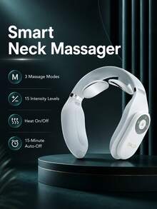 SKG 4098E Portable Neck Massager With Heat And Remote Control, Cordless Rechargeable Electric Pulse Massager, 3 Modes, 15 Intensity Levels For Home, Office And Travel, Gift For Women And Men - View 3