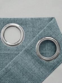 Cortinas Blackout 100% com Textura de Linho, 2 Painéis, Isolamento Térmico, Tratamento de Janela com Bolso para Vara, Adequado para Quarto e Sala de Estar - Azul - Visão 7