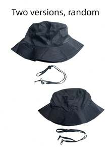 1pc Unisex Solid Color Drawstring Bucket Hat, Lightweight Fashionable Outdoor Sun Protection Hat, Suitable For Travel, Hiking And Daily Wear, All Ages Can Wear, UV Protection In Summer, Perfect For Beach Outfit - Multicolor - View 5