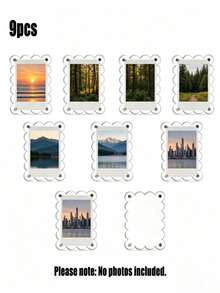 9/4/2PCS Acrylic Magnetic Picture Frames For Fridge, 2.6 X 3.9Inch Clear Scalloped Acrylic Photo Frame For Mini & Wallet-Size Photos, Transparent Refrigerator Magnet Photo Display, Wallet Size Photo Frame, Fridge Decor - Multicolor - View 7