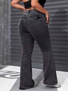 Plus Size Jeans - Black and Gray - View 4