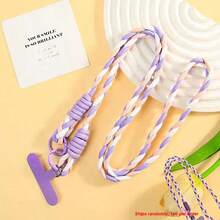 2pcs/1set Colorful Braided Crossbody Phone Lanyard, Detachable & Adjustable Halter, With Phone Connector, Portable Anti-Loss Hands-Free Phone Shoulder Strap, Women's Girls Commute Travel Phone Accessory Gift, Halloween, Christmas - Multicolor - View 13