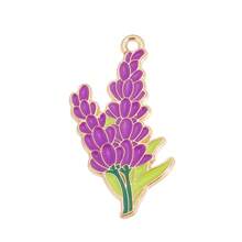 10Pcs Enamel Flower Charms Set Rose Cupcake Lavender Carnation Pendants Gold Plated Alloy DIY Jewelry Making Supplies For Bracelets Necklaces - Gold - View 13
