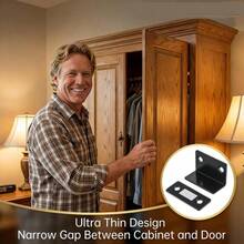 Cabinet Magnetic Catch L-Shaped Ultra Thin Drawer Magnet Closures,Drawer Magnet Adhesive Cabinets Latch For Kitchen Wardrobe Closet Door(8/16/24 Pcs) - Black - View 8