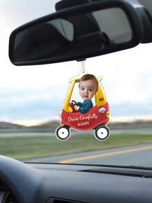 2D Flat, 1pc Personalized Custom Photo And Text Car Ornament, Drive Carefully Car Hanger, Drive Carefully Daddy/Mommy, Car Decor, Gift For Dad/Mom, Drive Carefully, Car Ornament, Daddy Gifts, Ideal Gifts For Family, Friends, For Mother's Day - Multicolor - View 6