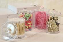 Aynoo 1 Pack Acrylic Qtip Holder Dispenser,Canisters Apothecary Jar Set,Vanity Makeup Storage Organizer Set, 12 Oz - Colors - View 5