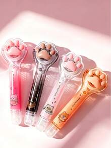 1pc/2/4/8pcs Kawaii Cat Paw Dot Glue Pen, Large Capacity Transparent Double Sided Tape, High Aesthetic, For Student Handmade Craft, First Day Of School - Multicolor - View 3