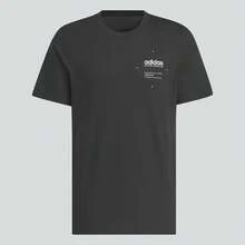 Adidas (ADIDAS) Small Linear Logo Tee Pure Cotton Sports Casual Short Sleeve Crew Neck T-Shirt JI9076 - Black - View 8