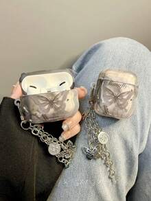 Ốp bảo vệ thiết kế bướm màu đen mực Niche Ink tương thích với tai nghe Bluetooth không dây Apple Pro 2/3 - Xám - Xem 2