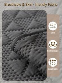 1pc Ultrasonic Diamond Embossed Sofa Seat Cushion Cover, Lightweight Breathable Easy Clean Scratch-Resistant Sofa Protector, Non-Slip Dotted Rubber Backing, Machine Washable All-Season Pet-Friendly Furniture Pad, Suitable For 1/2/3 Seater Sofa Universal Sofa Cover - Dark Grey - View 4