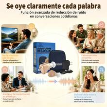 Audífono Recargable con Batería NI-MH | Autonomía 28 Horas, Máximo 120dB, Peso 4.4g Ligero, Accesorios Completos(2pcs) - Caqui - Ver 6