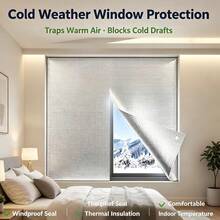 Película de aislamiento y protección térmica de aluminio y malla resistente a desgarros para ventanas, reutilizable y sin pegamento, incluye punto adhesivo de regalo para parasol. Proporciona oscurecimiento total, protección UV y privacidad, adecuada para aislamiento del calor en verano y necesidades de calidez en invierno. Aplicable para ventanas de dormitorio, dormitorio y coche. - A - Ver 4