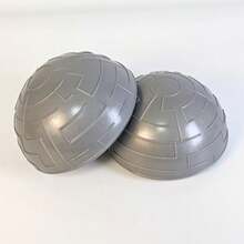 2 Pieces Half Balance Balls Strength Trainers Compact Exercise Pilates Yoga PVC Material Non Slip Surface Suitable For Men Women Home Gym Full Body Wo, Gray - Gray - View 6