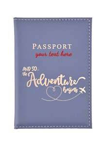 1件個性化客製刻名護照套，字母印花人造皮革護照封面，純色超薄旅行文件夾，客製文字旅行證件套，獨特旅行禮物，適合女性與男性 - 彩色 - 查看 14
