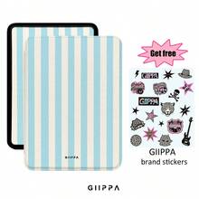 GIIPPA 1件裝藍色條紋 Kindle 保護殼附手提帶，適合書迷的情人節/聖誕節禮物，自動喚醒/睡眠電子閱讀器保護套，相容 Kindle Paperwhite 5/6/7/10/11/12 代、Kindle Colorsoft 第1代、Basic Kindle 8/10/11 代所有 Kids 與 Signature 版本 - 多色8 - 查看 1