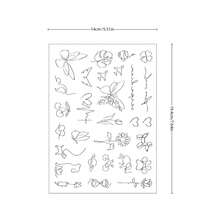 3 Sheets Minimalist Line Drawing Temporary Tattoo Stickers, Dainty Floral Animal Word Text Tiny Fake Tattoos, Waterproof Thin Line Small Body Art Stickers For Wrist Neck Collarbone Women - Black - View 8