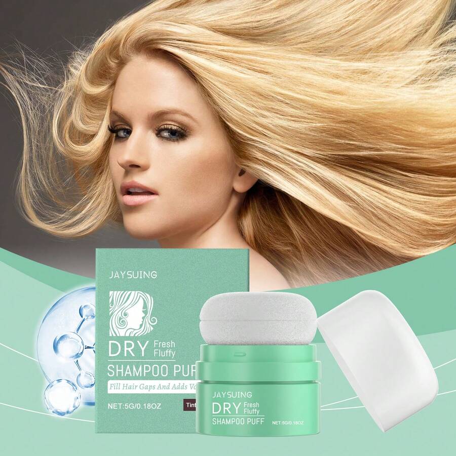 JAYSUING Dry Shampoo Puff 5g/0.18oz Polvo Cabello Seco Volumen Fresco Control Grasa Absorbe Aceite Raices Todo Tipo Cabello - Polvo - Ver 1