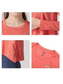Under Armour Women's Velocity Novelty LS Comfortable Soft Everyday Workout Sports Long Sleeve T-Shirt 1387252-811 - Orange Red - View 5