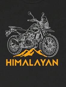Local Stock,Himalayan 450 Enfield Motorcycle Motorrad T Shirt - Black - View 1