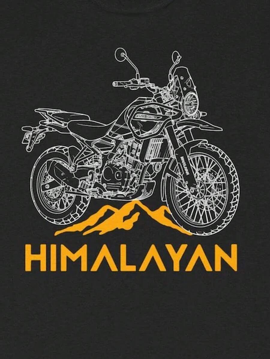 Local Stock,Himalayan 450 Enfield Motorcycle Motorrad T Shirt - Black - View 1