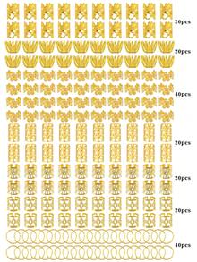 70pcs Hair Accessories Beads Hair Hoop Braiding Rings Alloy Hair Jewelry Pendants Suitable For Dreadlocks Braiding Adjustable Metal Braiding Accessories - Gold - View 9