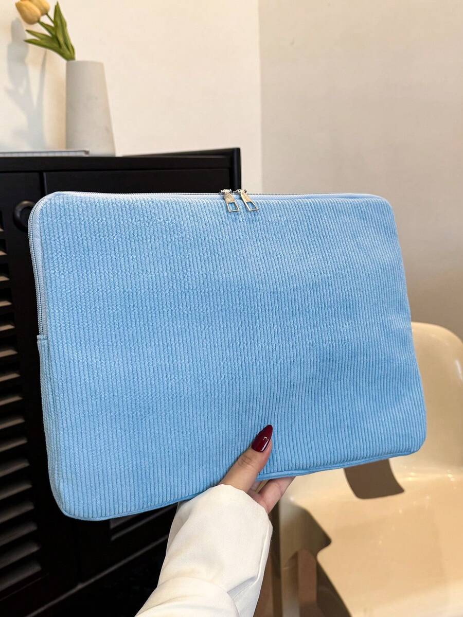 1件學生筆電包 11"/13"/15" 電腦包 藍色純色休閒中性平板保護套 小包文件包 筆電內層套電腦攜帶包 11 13 15" 便攜式桌上型保護包 適用於Mac Book HP 適合女孩與青少年女孩 & 男孩 & 青少年男孩 防震保護套 - 藍色 - 查看 1
