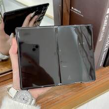 1件裝熱銷時尚純色可折疊手機保護殼 電鍍皺褶設計 全包覆防摔保護殼 適用於 Galaxy Z Fold 8 - 彩色 - 查看 11