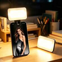 1pc Makeup Light, LED Selfie Light, Portable LED Light, Ring Light, Clip-On Light, With 3 Lighting Modes, Suitable For Selfie And Mirror Lighting, Compatible With Smartphones And Computers, Suitable For Makeup, Video Conferencing, Live Streaming, Video Calls And Room Decoration - A - View 2