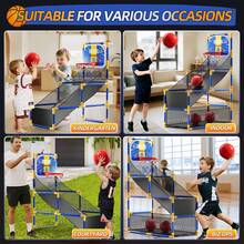 Arcade Basketball Game Indoor, Kids Ajustable Basketball Hoop, Outdoor Carnival Sports Play Toy With 4 Balls And Air Pump, Educational Birthday Gift For Boys Girls 3 4 5 6 7 8 Year Old - Blue - View 5