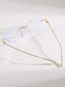1 par de gafas retro de lente transparente personalizadas con marco poligonal, gafas transparentes de marco completo para mujer, adecuadas para fotografía callejera, viajes, vacaciones y uso en la playa - transparente - Ver 5